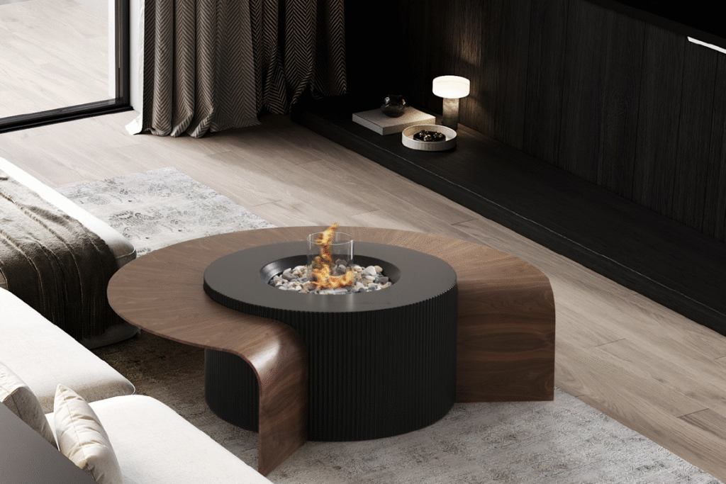 Table basse braséro intégré