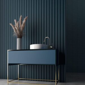 panneau mural décoratif 3d à relief vagues – bleu islandais